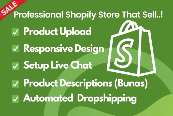 Gig Preview - Build shopify dropshipping store and ecommerce website, single product store