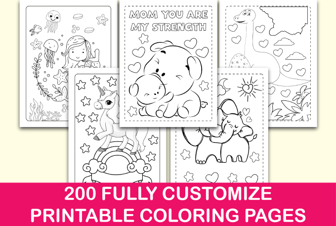 Gig Preview - Give you 200 kids coloring book pages for your business