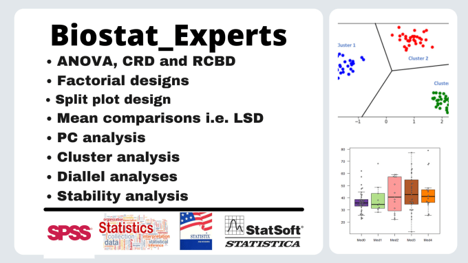 Gig Preview - Do anova, mean comparison, principal component and cluster analysis