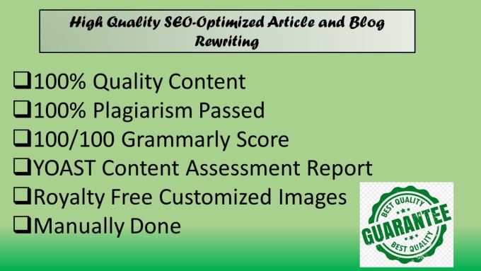 Gig Preview - Rewrite your article making it plagiarism free and original