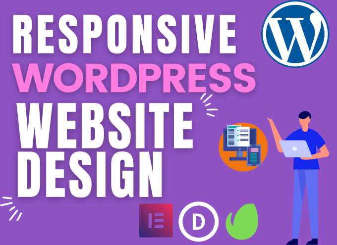 Gig Preview - Design n develop responsive wordpress SEO optimized website