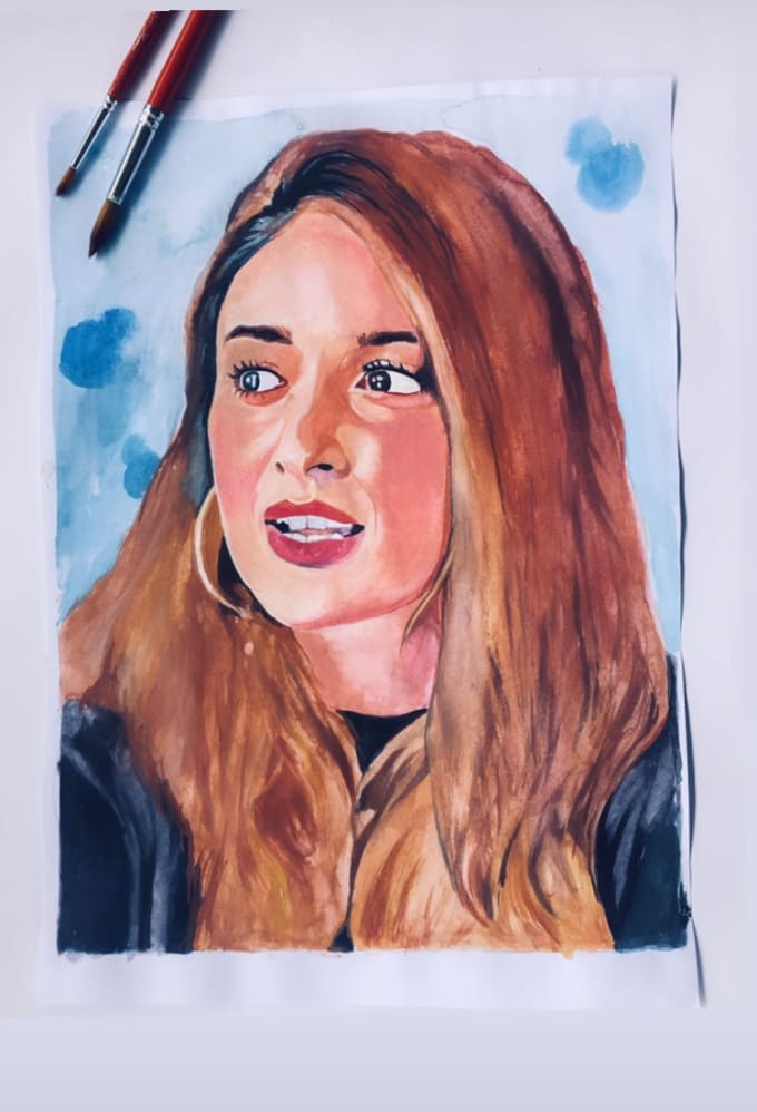 Gig Preview - Create watercolor portrait painting of your photo