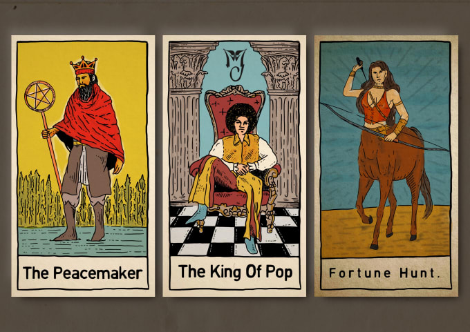 Gig Preview - Draw tarot card character illustration art from your concept