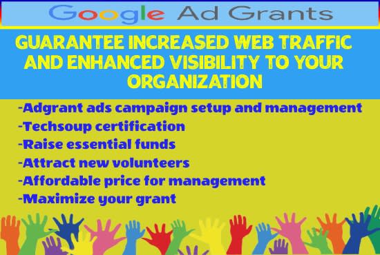 Gig Preview - Set up google grants, create converting fundraising ads