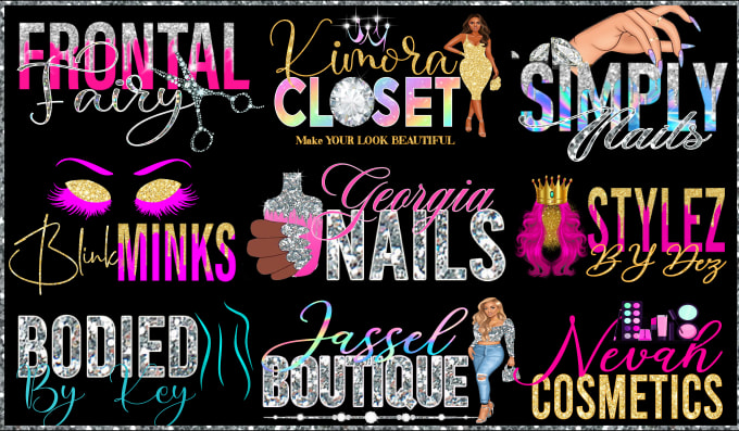 Gig Preview - Do feminine,beauty salon,eyelash,lip,hair,nail,makeup,and boutique logo design