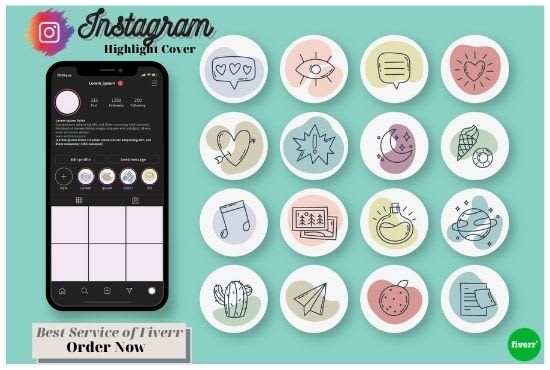 Gig Preview - Design creative instagram story highlights cover icons