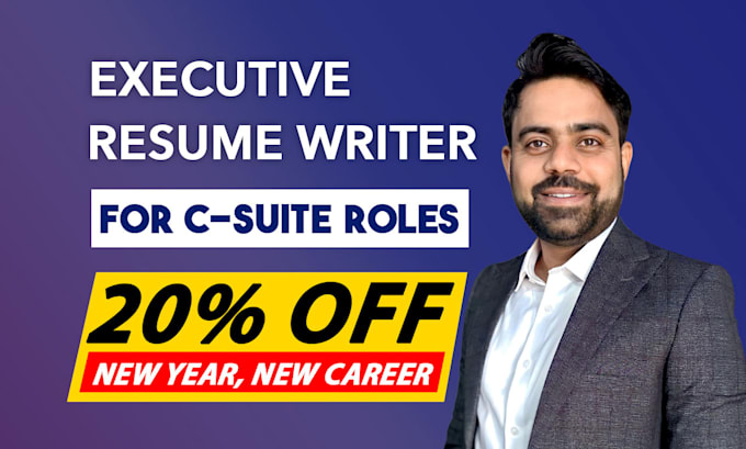 Gig Preview - Write executive resume, CV, cover letter, bio and linkedin profile for c suite