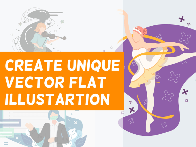 Gig Preview - Create colourfull vector flat illustration