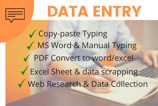 Gig Preview - Do  data entry, copy paste, excel sheets and web scraping