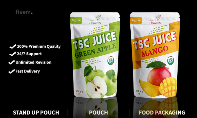 Gig Preview - Create stand up plastic pouch, mylar n food packaging design