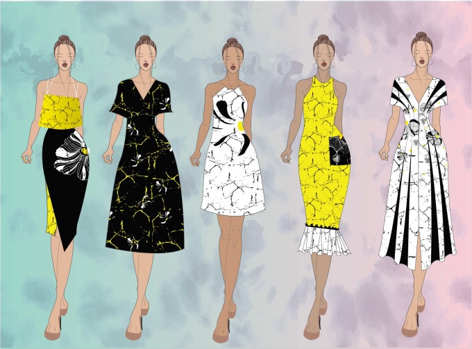 Gig Preview - Draw your tie dye and batik fashion illustration