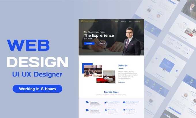 Gig Preview - Design web in 6 hours , ui ux design