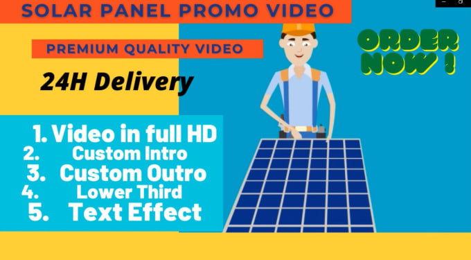 Gig Preview - Make solar energy power panel installation 2d animated video