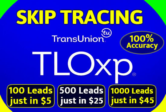 Gig Preview - Do skip tracing using tloxp and accurate tools