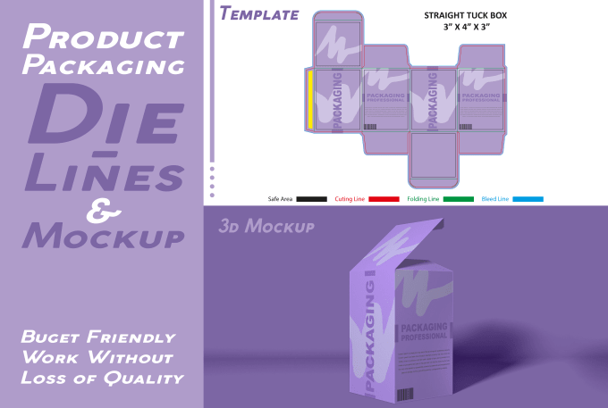 Gig Preview - Make packaging dielines and mockup