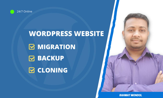 Gig Preview - Backup, cloning ,redesign migration wordpress website