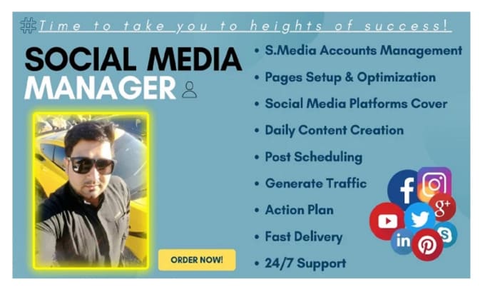 Gig Preview - Be social media manager for social media marketing