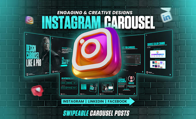 Gig Preview - Design attractive instagram carousel