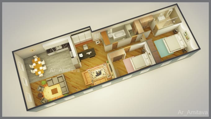 Gig Preview - Create 3d floor plan with rendering