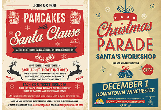 Gig Preview - Design retro or modern christmas flyer and poster