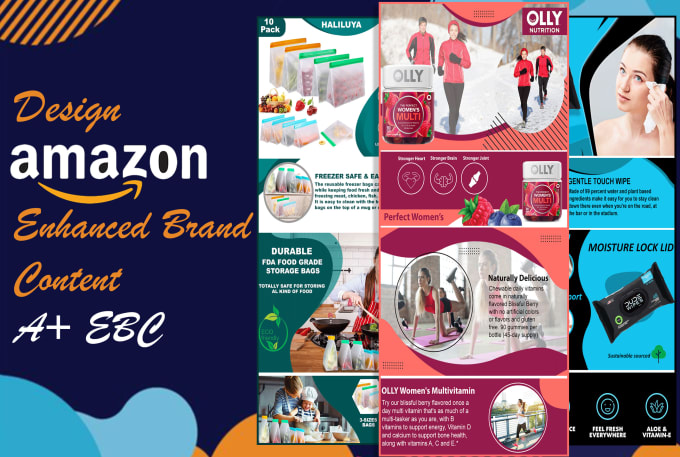 Gig Preview - Design amazon listing images, enhanced brand content ebc, a plus content