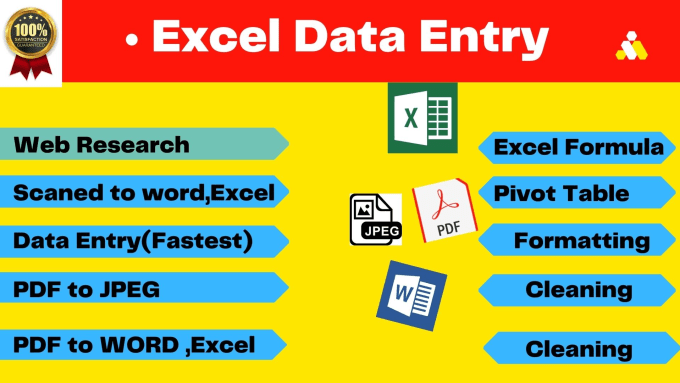 Gig Preview - Be your virtual assistant for excel data entry