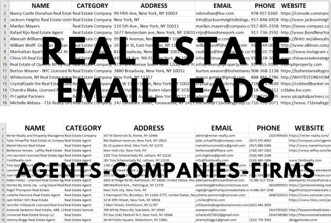 Gig Preview - Extract real estate agents companies email leads