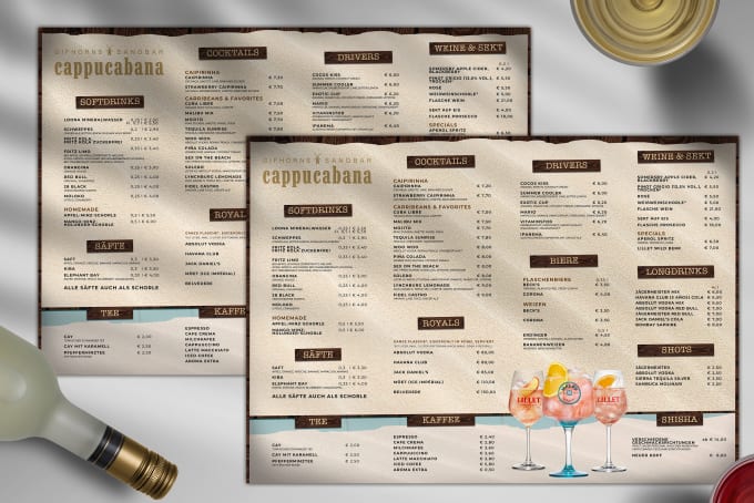 Gig Preview - Design an amazing drink menu, food menu or digital menu