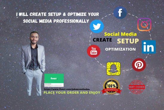 Gig Preview - Create, setup and optimize your social media account