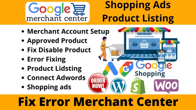 Gig Preview - Fix error merchant center and setup google shopping