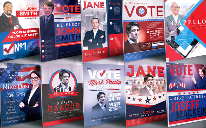 Gig Preview - Design political flyer, poster,postcard, door hanger for your election campaign