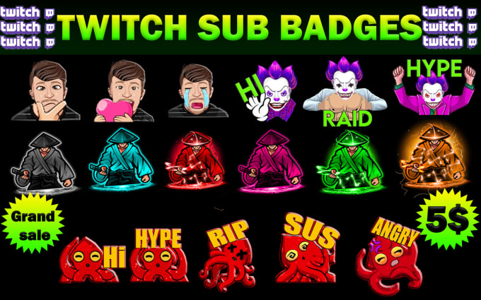 Bestseller - design elegant twitch sub badges or sub emotes