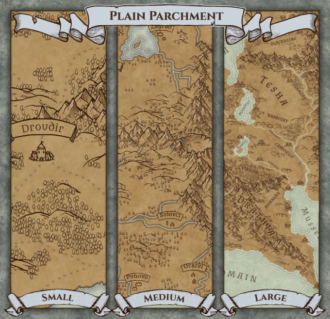 Bestseller - design a parchment styled fantasy map for your world