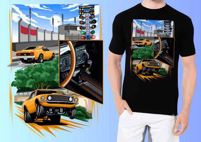 Gig Preview - Draw stunning car illustration for t shirt or merchandise