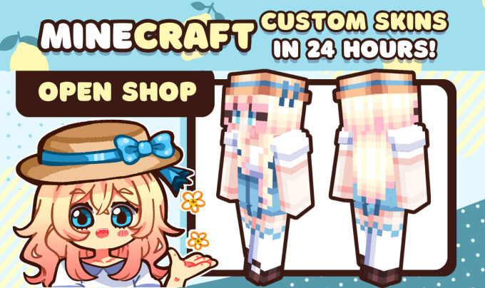 Gig Preview - Create a custom minecraft skin for you from scratch in 24hrs