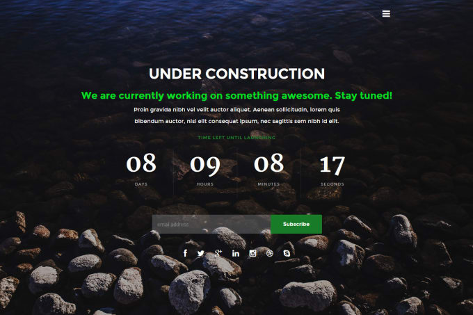 Gig Preview - Create coming soon or under construction landing page for you