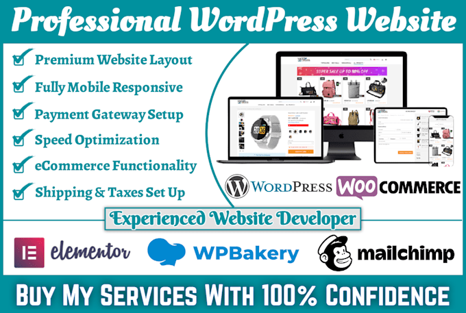 Gig Preview - Design a professional wordpress website with a responsive layout