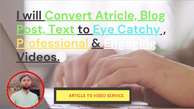 Gig Preview - Convert article to video, blog post, text content with voice over