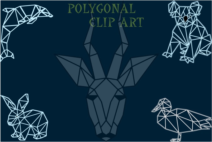 Gig Preview - Design modern low poly, polygonal geometric illustration, and clip art