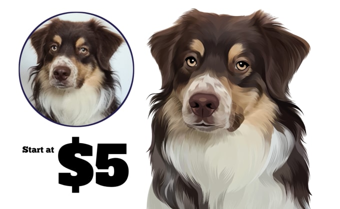 Gig Preview - Do hand drawn detailed pet cartoon vectors the perfect gift