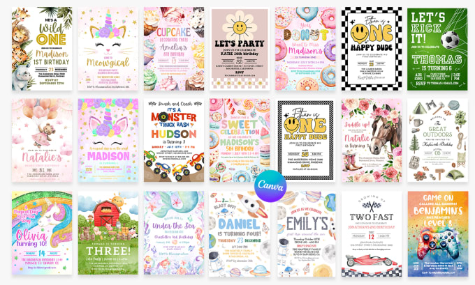 Gig Preview - Create a birthday invitation editable in canva