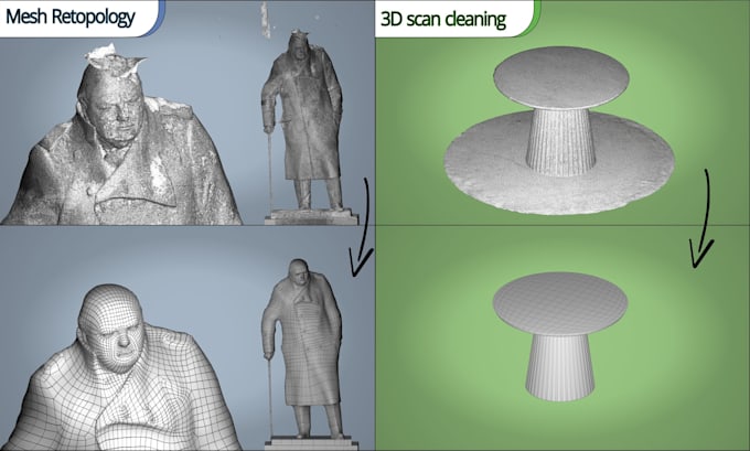 Bestseller - do retopology and clean, your 3d scans and your 3d meshes