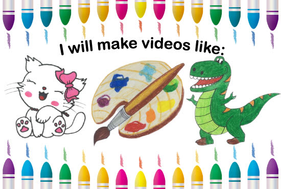 Gig Preview - Make drawing video for your kids channel