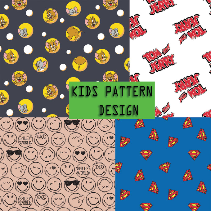 Gig Preview - Design cute kids cartoon pattern design for you