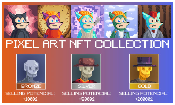 Bestseller - create full package pixel art nft collection from zero