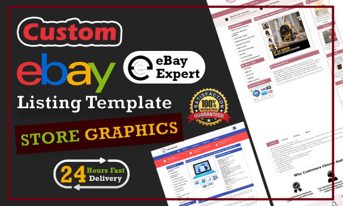 Bestseller - design custom ebay listing template responsive ebay store