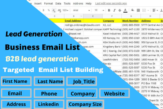 Gig Preview - Do linkedin b2b lead generation, prospect list, and email list building