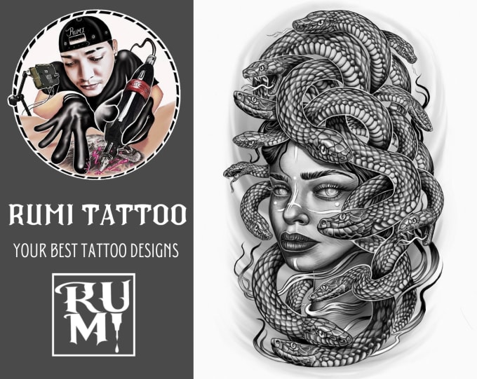 Gig Preview - Create an amazing custom tattoo design with my experience as a tattoo artist