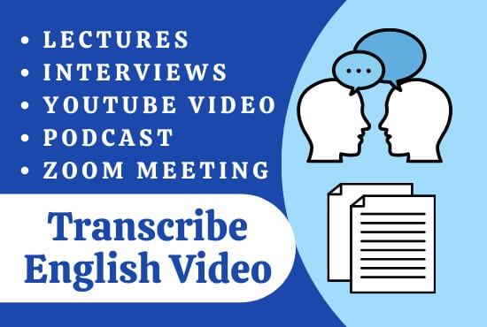 Gig Preview - Provide transcript for any english audio or video to text