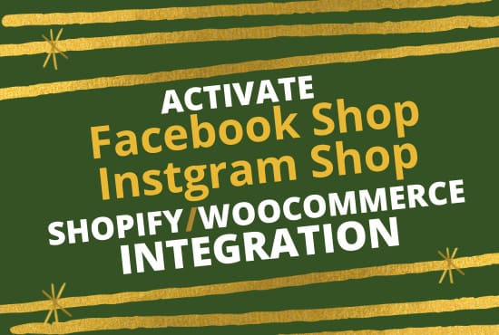 Gig Preview - Setup facebook shop and instagram shop, integrate with shopify woocommerce